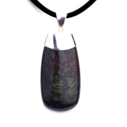 Grand pendentif en obsidienne velours