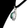 Petit pendentif ovale en malachite