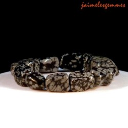 Bracelet obsidienne neige