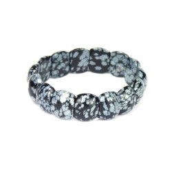 Bracelet plaquettes obsidienne neige