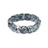 Bracelet plaquettes obsidienne neige