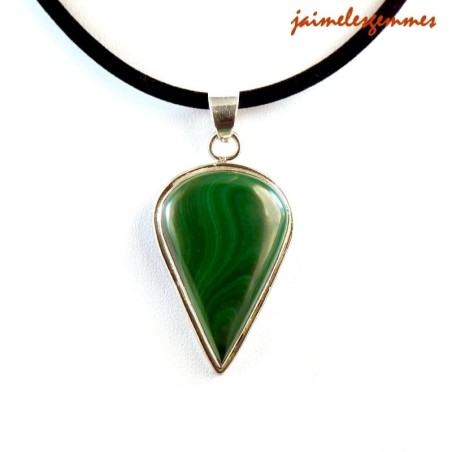 Pendentif goutte malachite