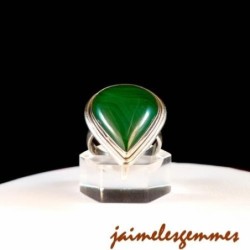 Bague goutte en malachite