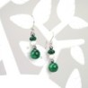 Boucles perles de malachite