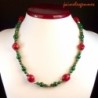 Collier malachite et corail