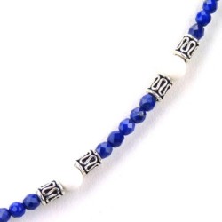 Collier lapis lazuli et jaspe blanc