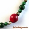 Collier malachite et corail