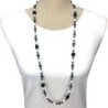 Collier long en onyx et agate tibétaine