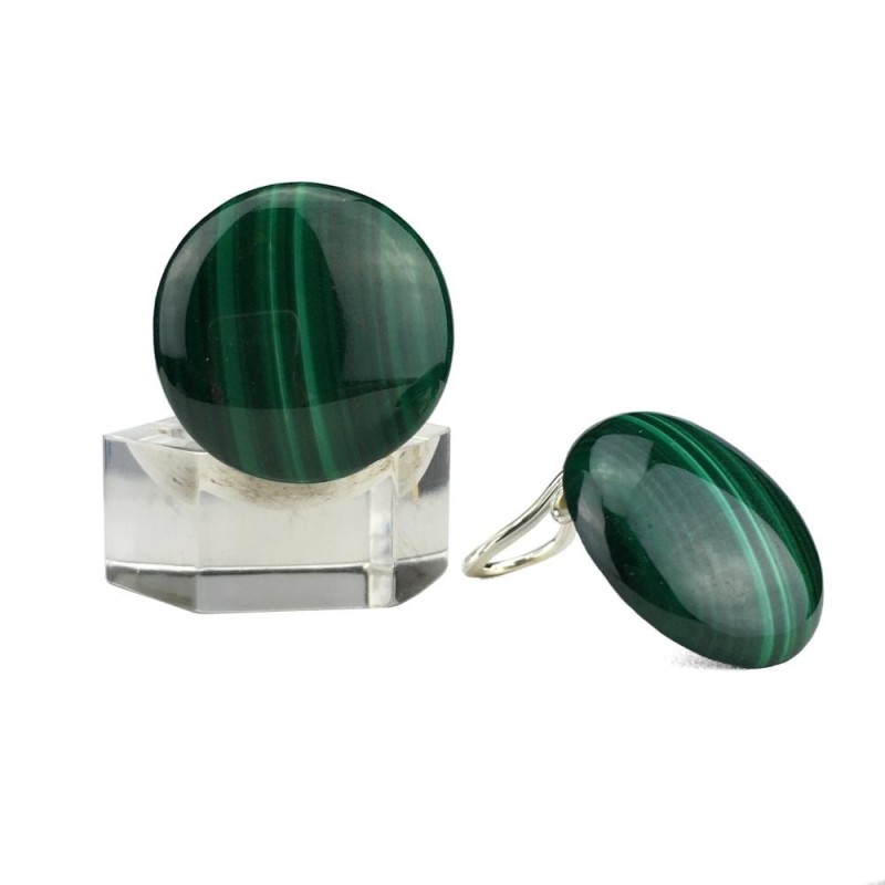 Clips ronds en malachite