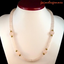 Collier long quartz rose